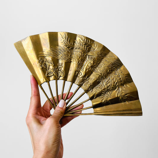 1960s Mid-Century Decorative Brass  Phoenix Fan