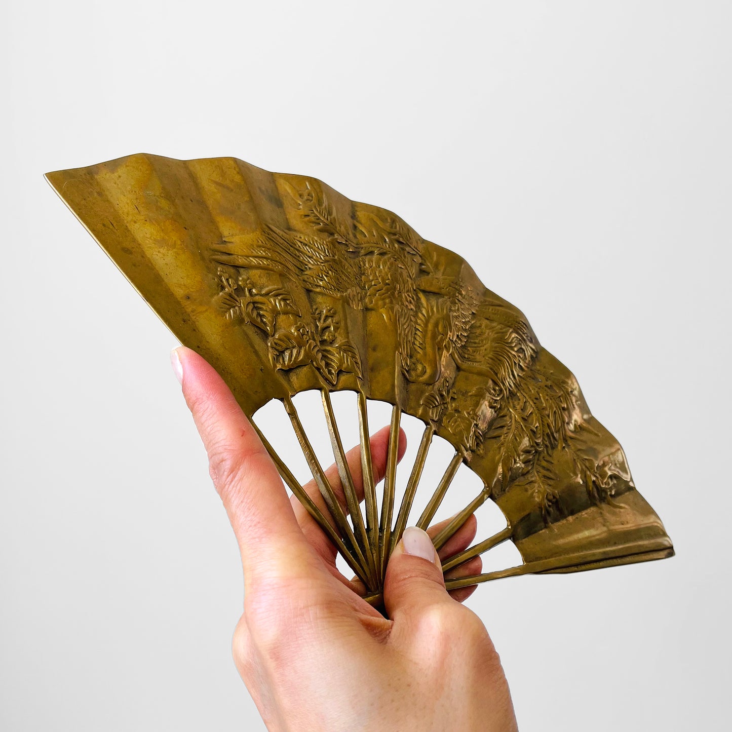 1960s Mid-Century Decorative Brass  Phoenix Fan