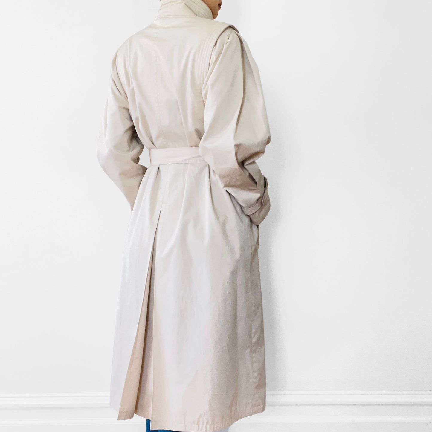 1970s Piped High-Collared Spring Trench Coat