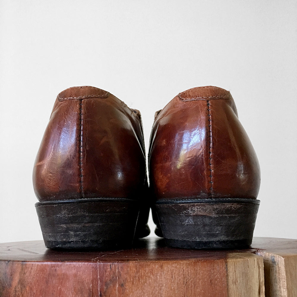 1990s Made in Canada Brown Leather South Western Ankle Booties