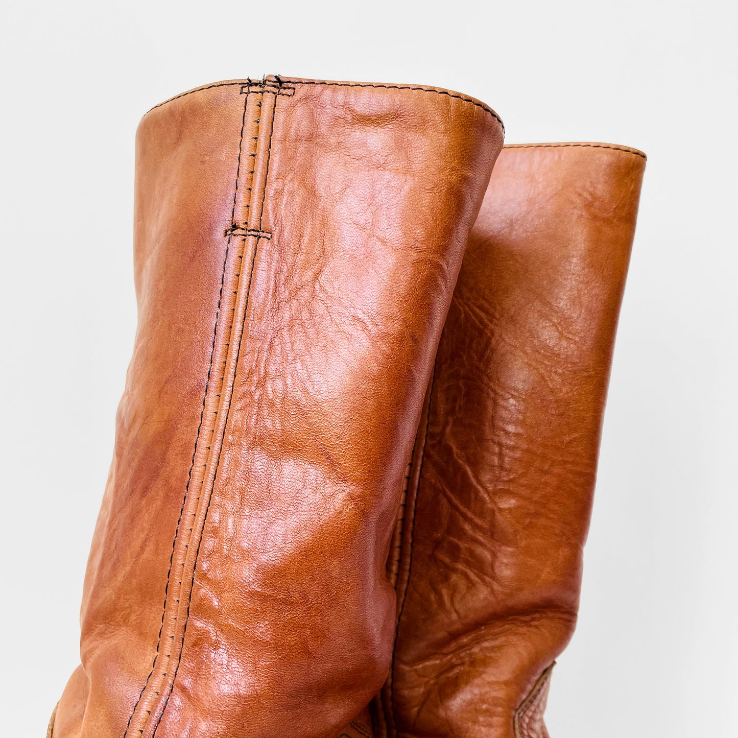 1970s Buttery Soft Leather Heavy-Duty Made in Canada Wood-Heeled Boots