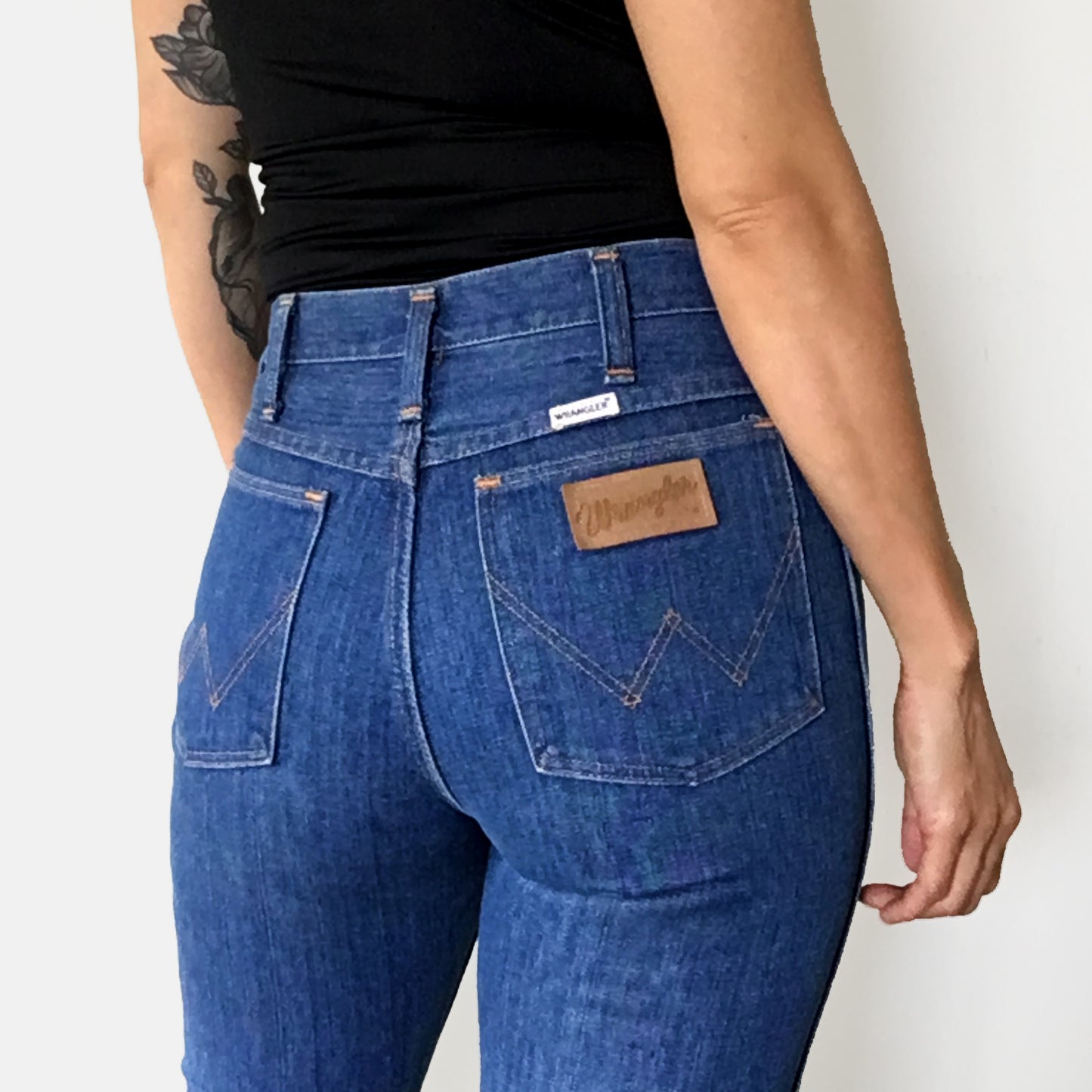 1970s High-Waisted Wrangler Blue Denim Jeans