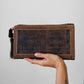 1930s Braided Leather Clutch w/ Mirror + Coin Purse