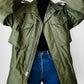 1950s Made in Canada Army Green Military Lined Zip Front Snap Button Field Jacket - M/L