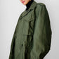 1950s Made in Canada Army Green Military Lined Zip Front Snap Button Field Jacket - M/L