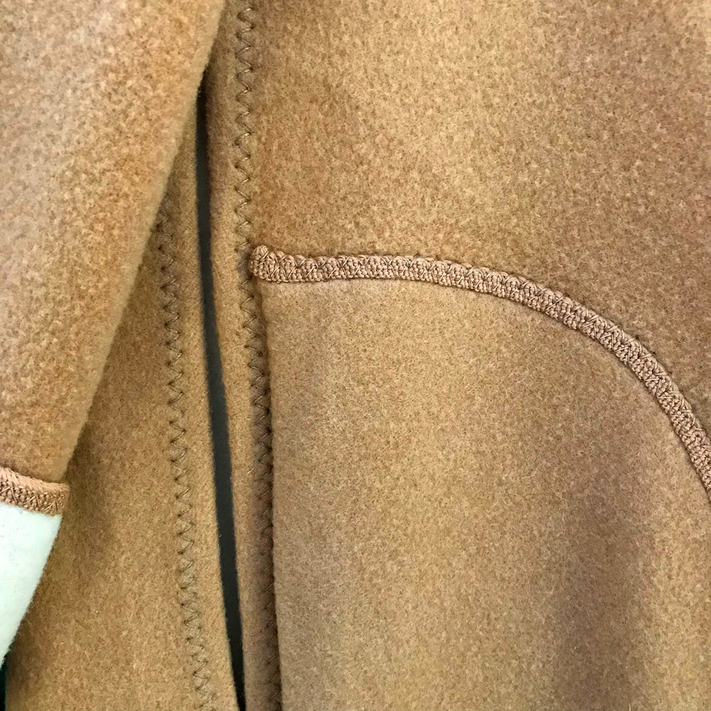 1960s Tan Wool Fleece A-Line Coat