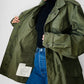 1950s Made in Canada Army Green Military Lined Zip Front Snap Button Field Jacket - M/L