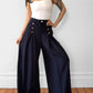 1990s Blue Naval Inspired Pleated Wide-Leg Pant
