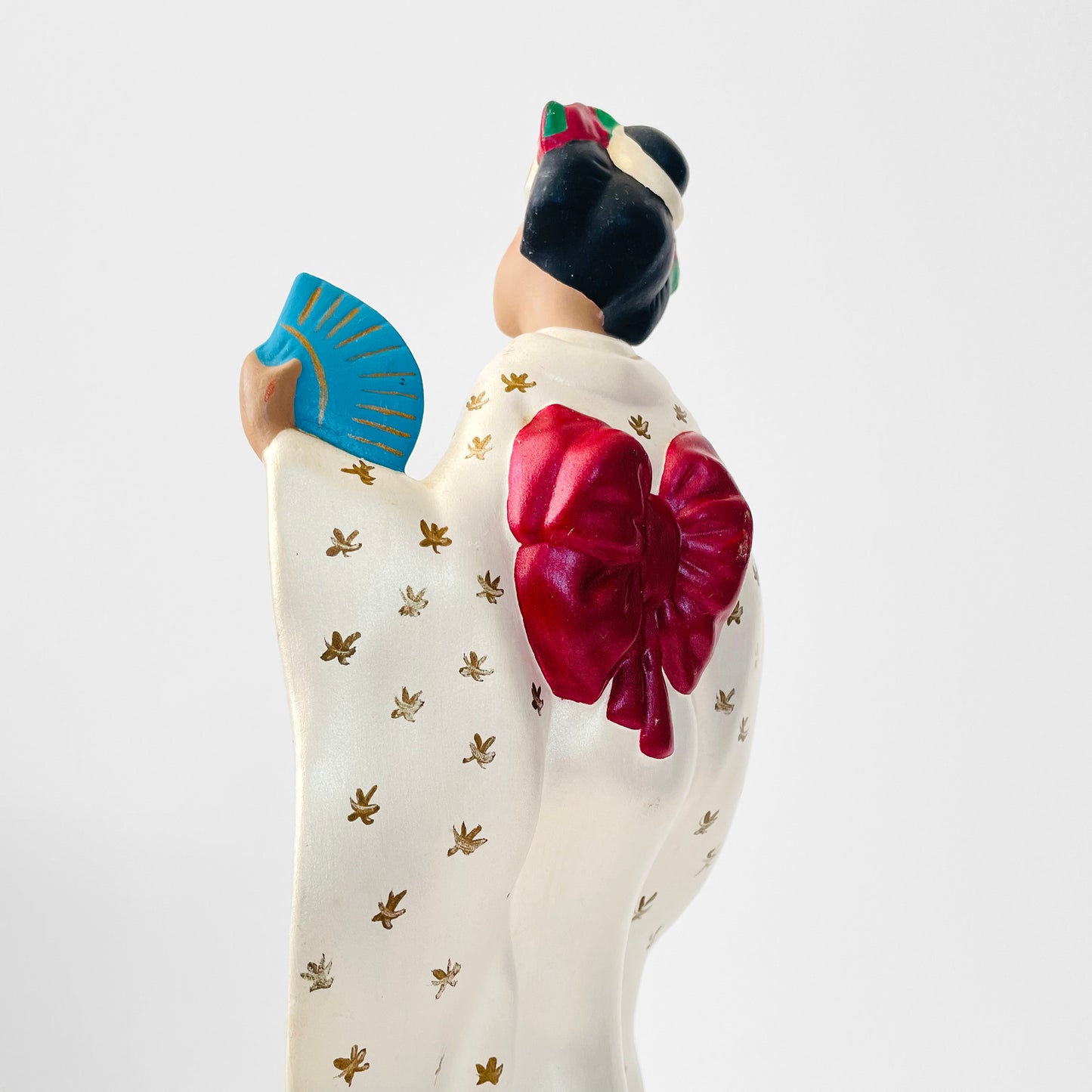 Mid-Century Porcelain Hand-Painted Japanese Geisha Statue