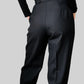 1980s Tone-On-Tone Houndstooth High-Waisted Pleated Wool Fully Lined Trousers - Waist 26