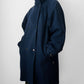 1980s Dark Navy Blue Snap Button Heavy Military Naval Style Wool Jacket - S/M