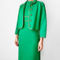 1960s Apple Green and Gold Crop Jacket Wool Blended Knit Dress Set - Sz. S