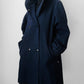 1980s Dark Navy Blue Snap Button Heavy Military Naval Style Wool Jacket - S/M