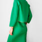 1960s Apple Green and Gold Crop Jacket Wool Blended Knit Dress Set - Sz. S