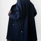 1980s Dark Navy Blue Snap Button Heavy Military Naval Style Wool Jacket - S/M