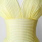 1950s-1960s Sheer Yellow Silk Gauze Pleated Ballroom Gown Style Slip Dress - Sz. S