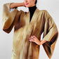 Vintage, 1980s, 80s, Japanese, Silk, Gold-Toned, Lined, Haori, Kimono, Jacket