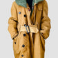 1950s Canadian Military Shearling Canvas Heavy Belted Cold Weather Jacket - Sz.39