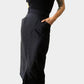 1960s Black Stripe Taffeta Knee-Length Pencil Skirt