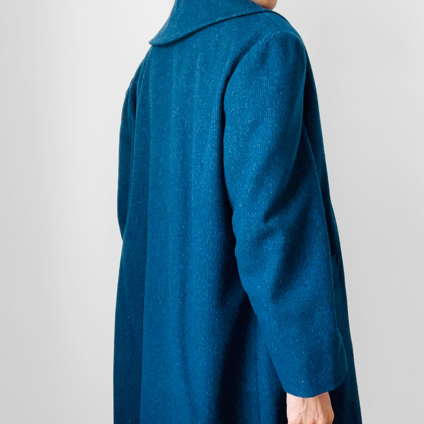 1960s Teal Wool Big Button Coat