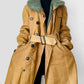 1950s Canadian Military Shearling Canvas Heavy Belted Cold Weather Jacket - Sz.39