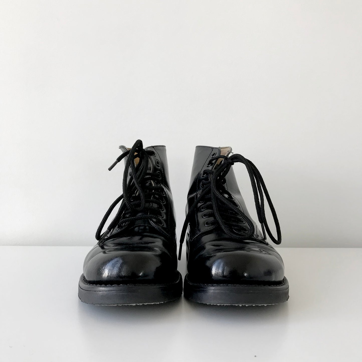 Made in Canada Black Leather Lace-Up Combat Military Boots