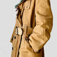 1950s Canadian Military Shearling Canvas Heavy Belted Cold Weather Jacket - Sz.39