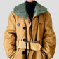 1950s Canadian Military Shearling Canvas Heavy Belted Cold Weather Jacket - Sz.39