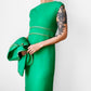 1960s Apple Green and Gold Crop Jacket Wool Blended Knit Dress Set - Sz. S