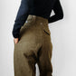 1950s Authentic Olive Green Maritime Pant Mfg. Co. Ltd. Wool High-Waisted Button Fly Military Trouser Pants - Sz.3 - 31/32