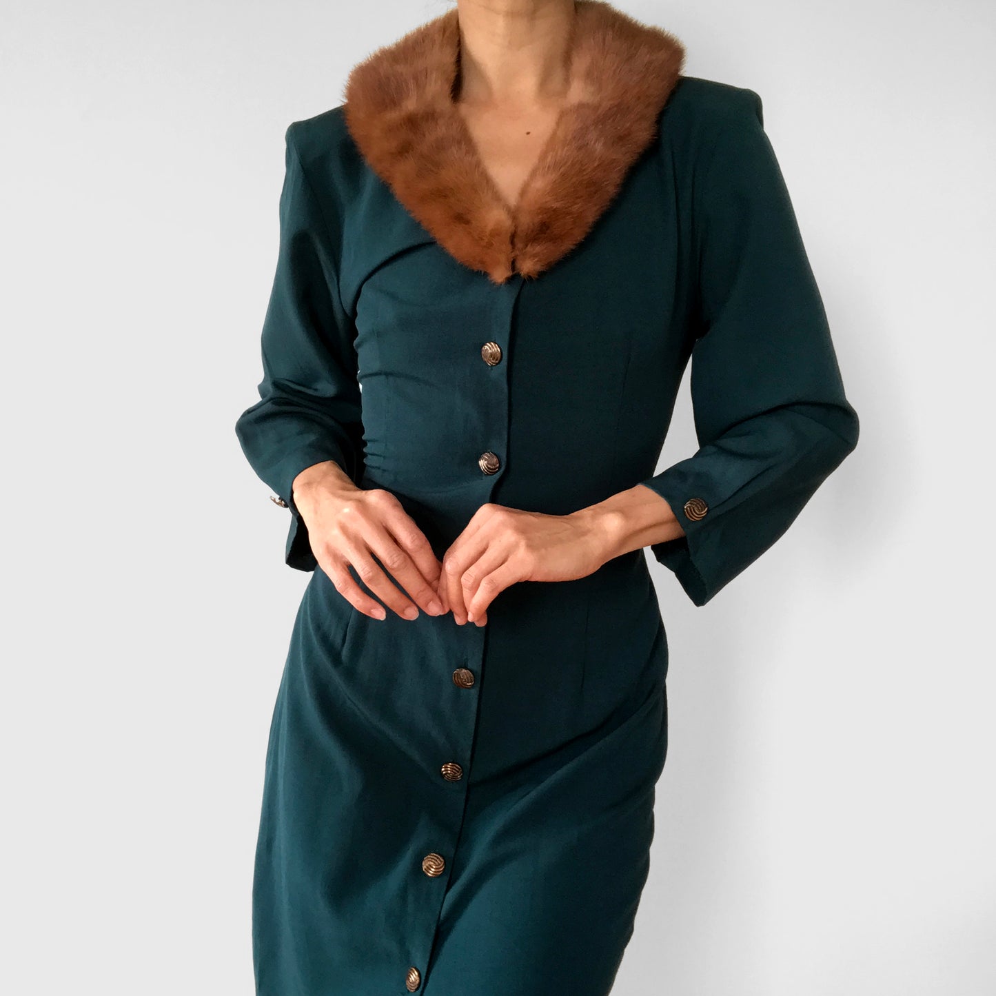 1960s Satin-Backed Removable Fur Collar