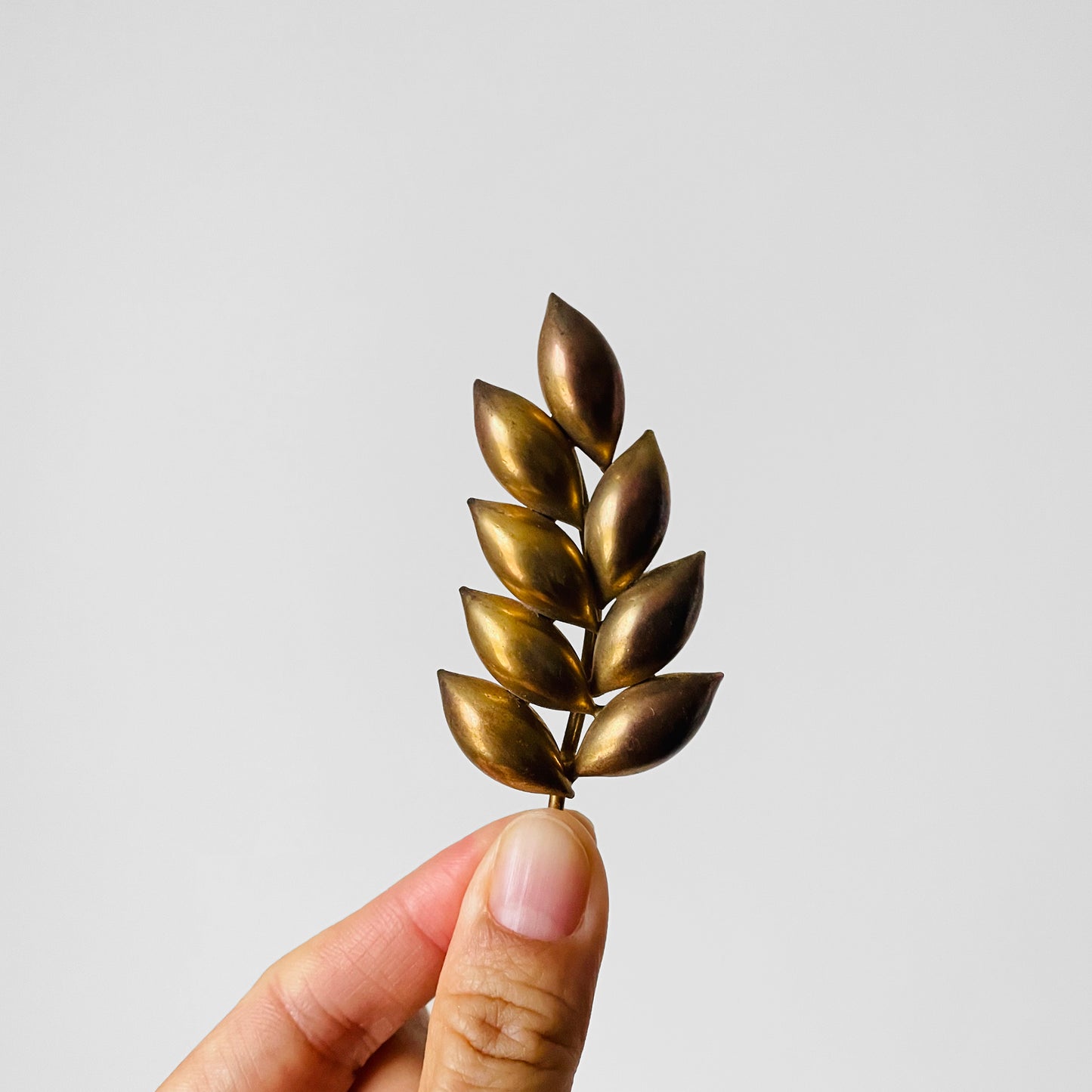 Tarnished Large Leaf Brooch