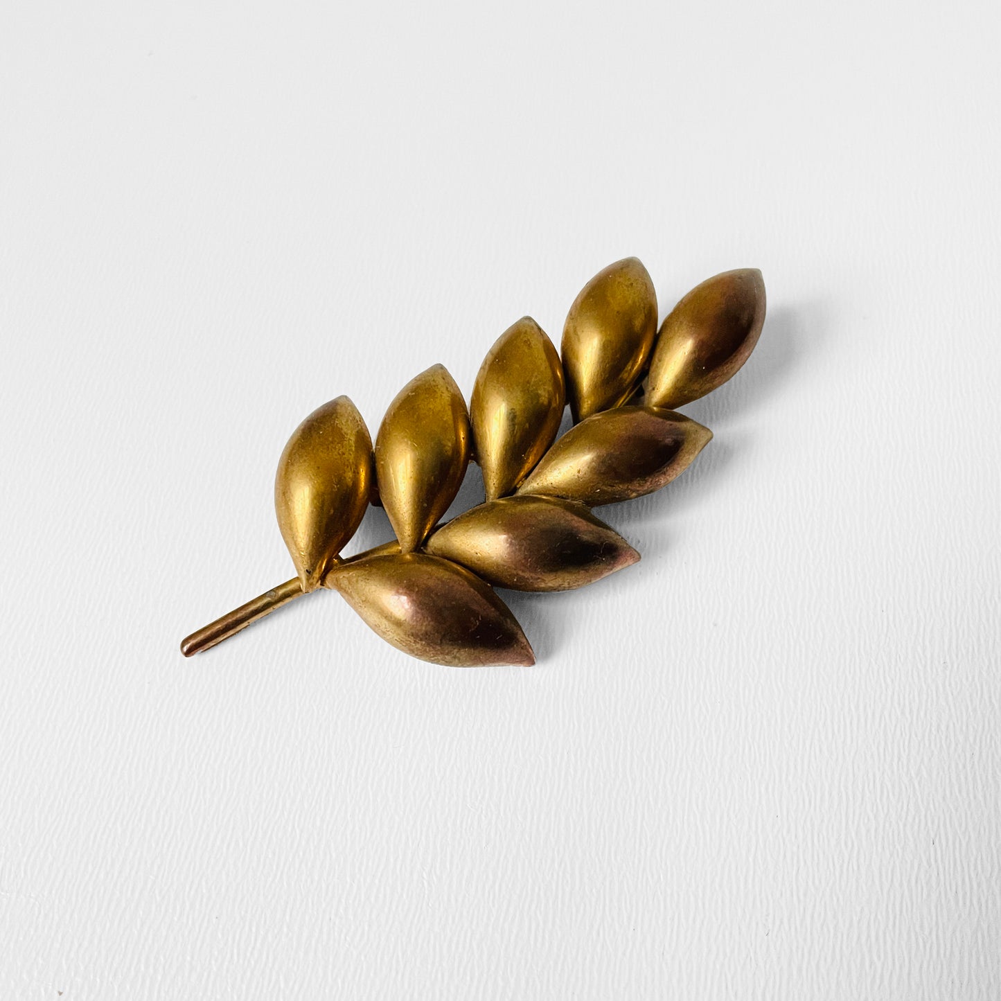 Tarnished Large Leaf Brooch