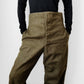 1950s Authentic Olive Green Maritime Pant Mfg. Co. Ltd. Wool High-Waisted Button Fly Military Trouser Pants - Sz.3 - 31/32