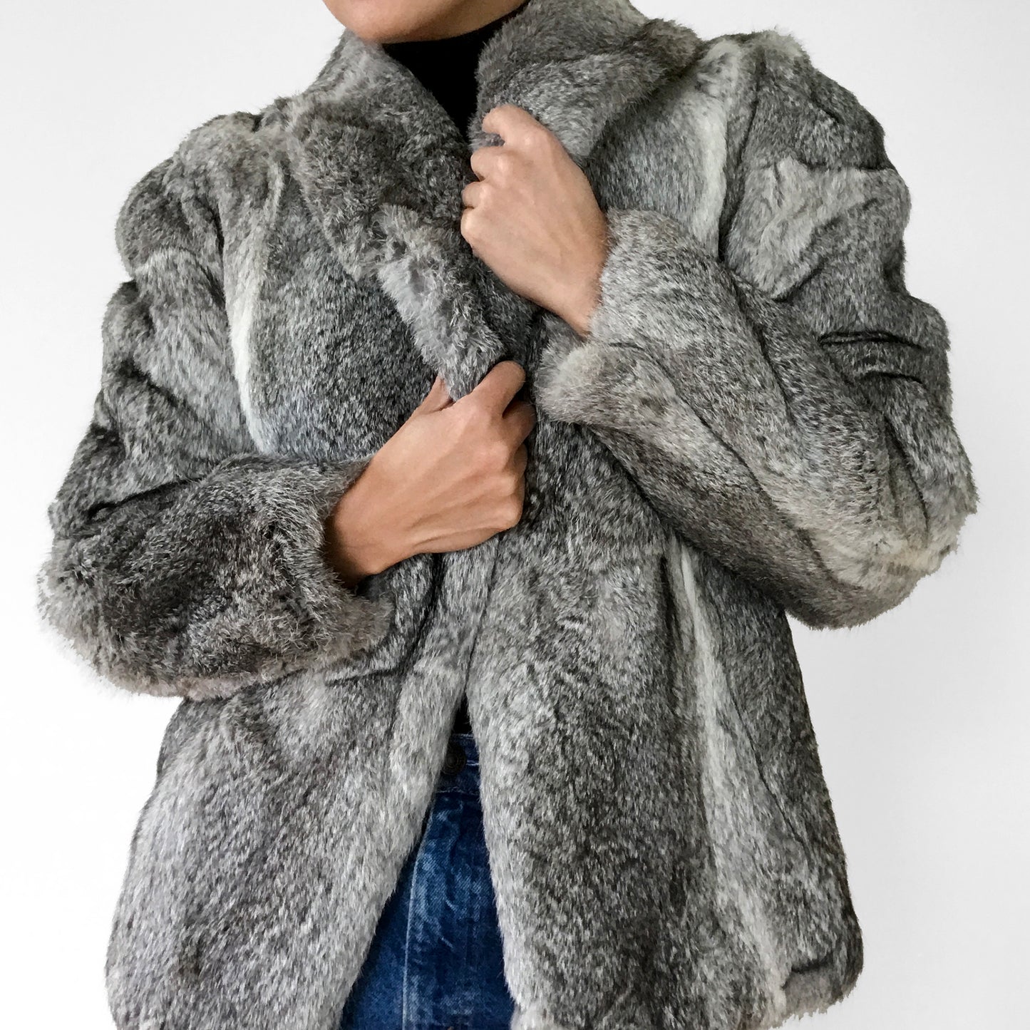 1990s Grey Fur Jacket