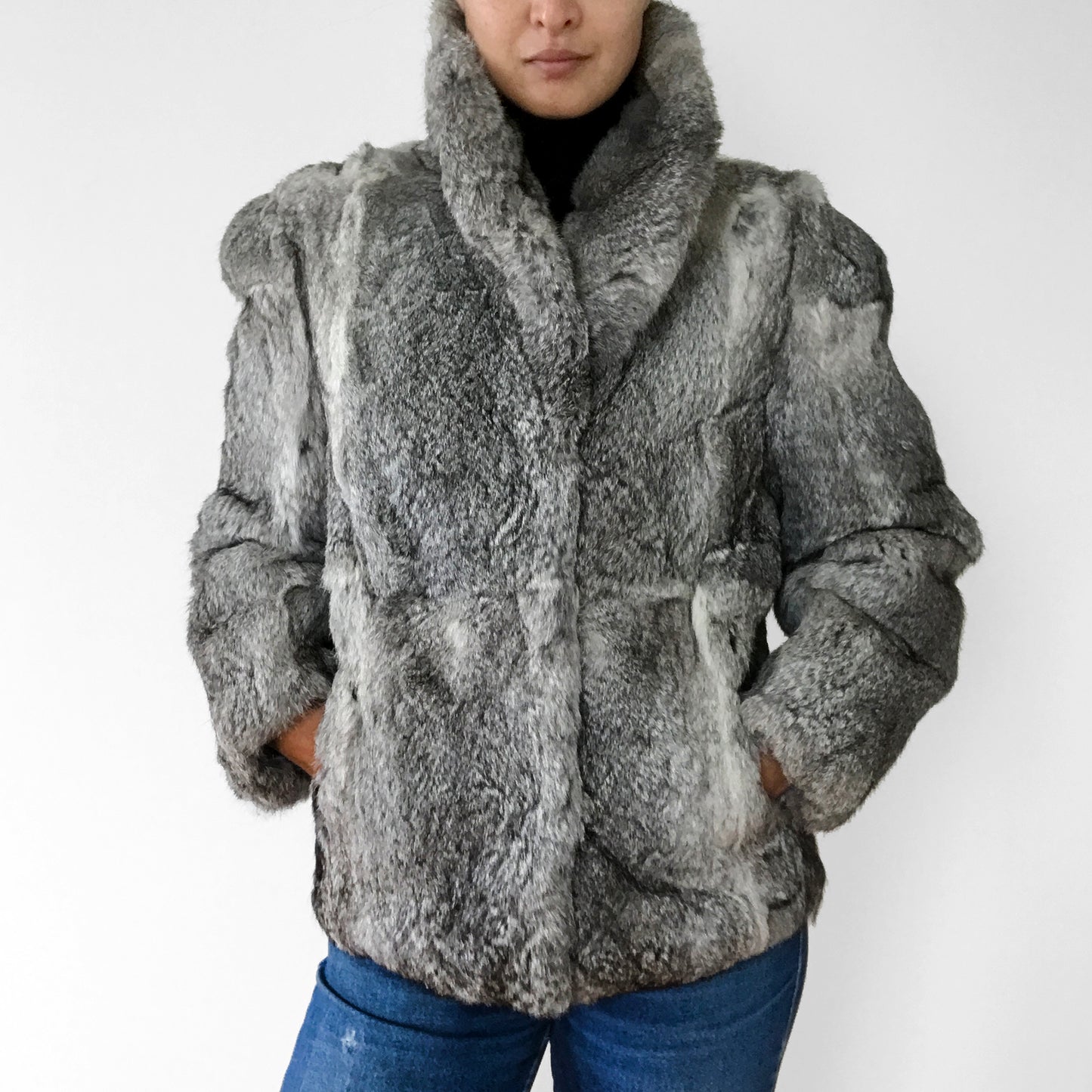 1990s Grey Fur Jacket