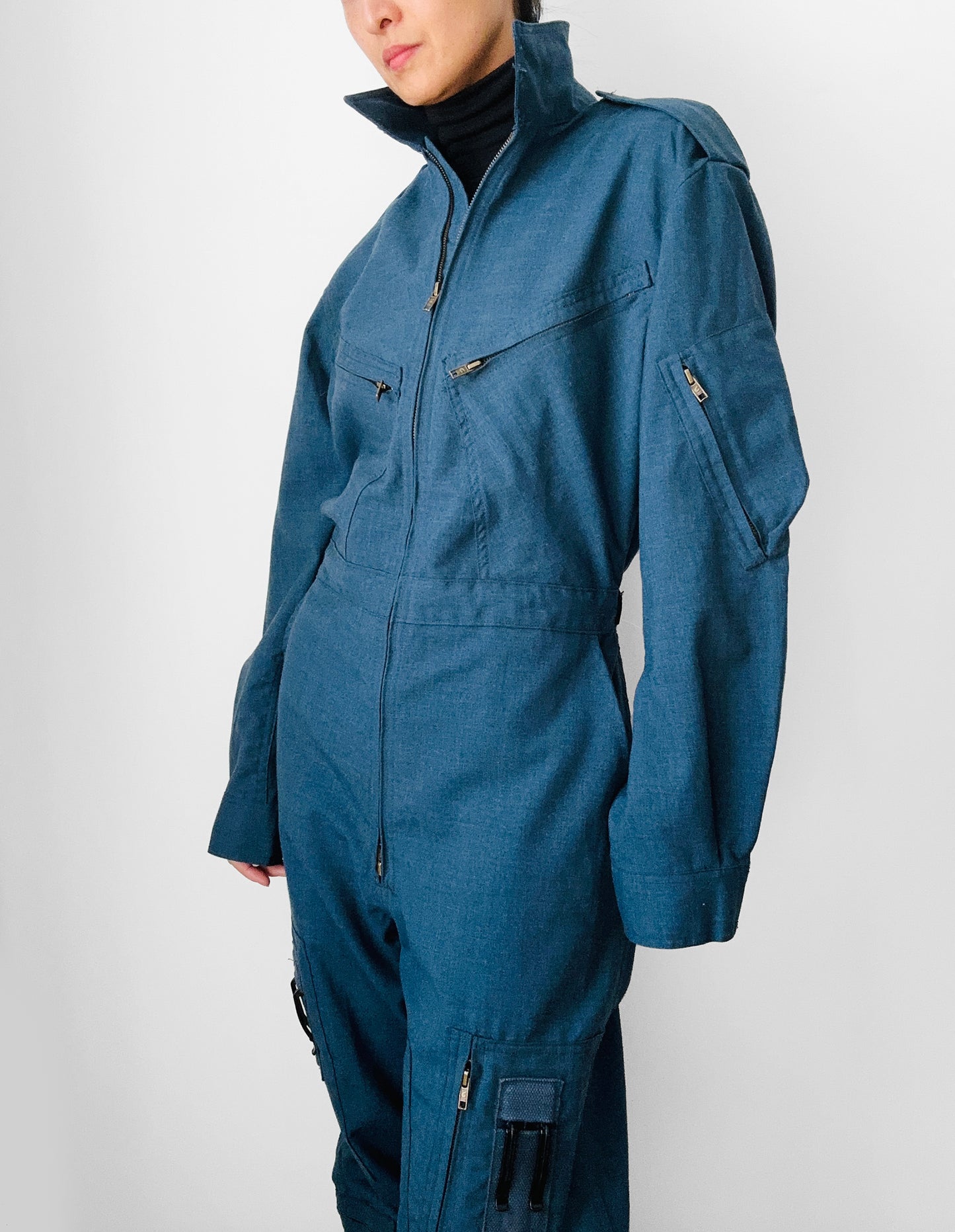 Slate Blue Air Force Mid-Weight Wool Flight Jumpsuit - Sz. M