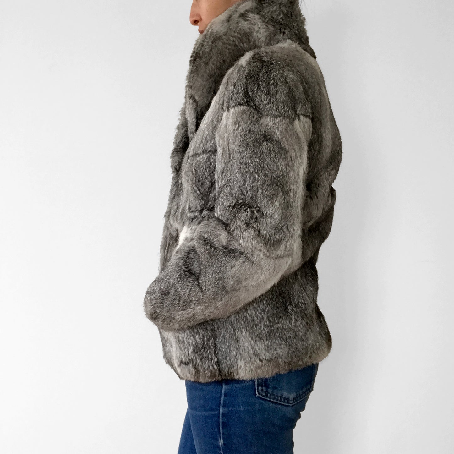 1990s Grey Fur Jacket