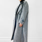 1980s Grey Tweed Wool and Leather Coat