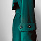 1980s Lightweight Deep Emerald Green Belted Double-Breasted Spring Trench Coat - S/M