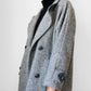 1980s Grey Tweed Wool and Leather Coat