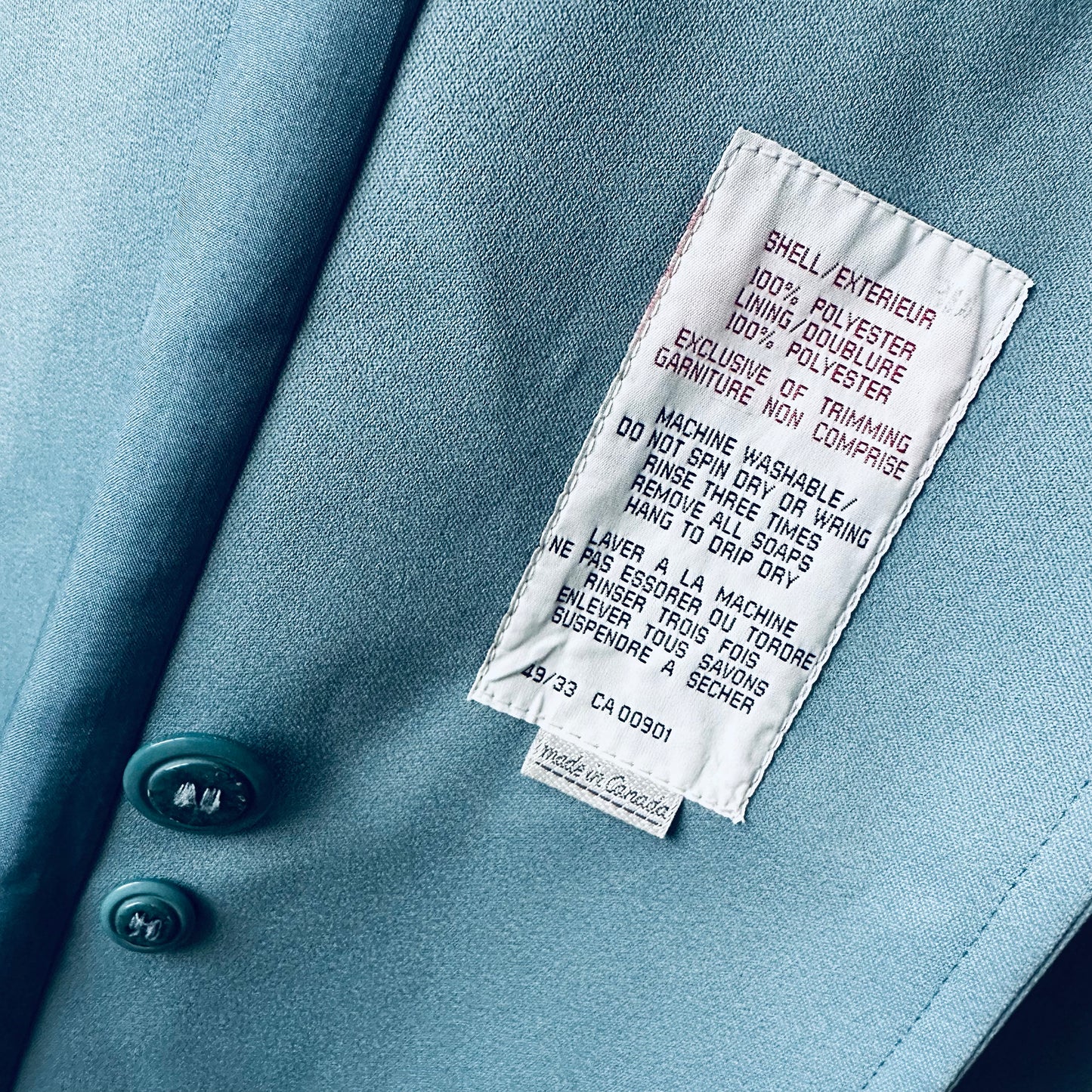 RESERVED!!! 1960s Powder Blue LONDON FOG Made in Canada Double-Breasted Belted Trench Coat - S/M/L