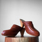 1970s Made in Canada Brown Leather Heeled Clogs
