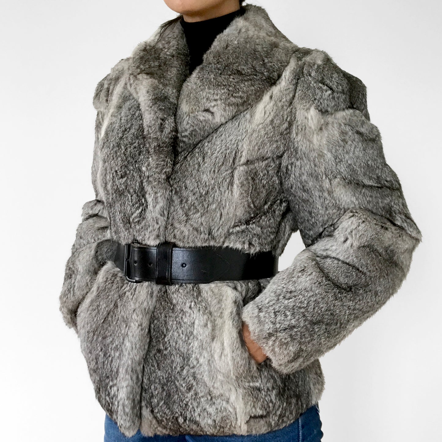 1990s Grey Fur Jacket