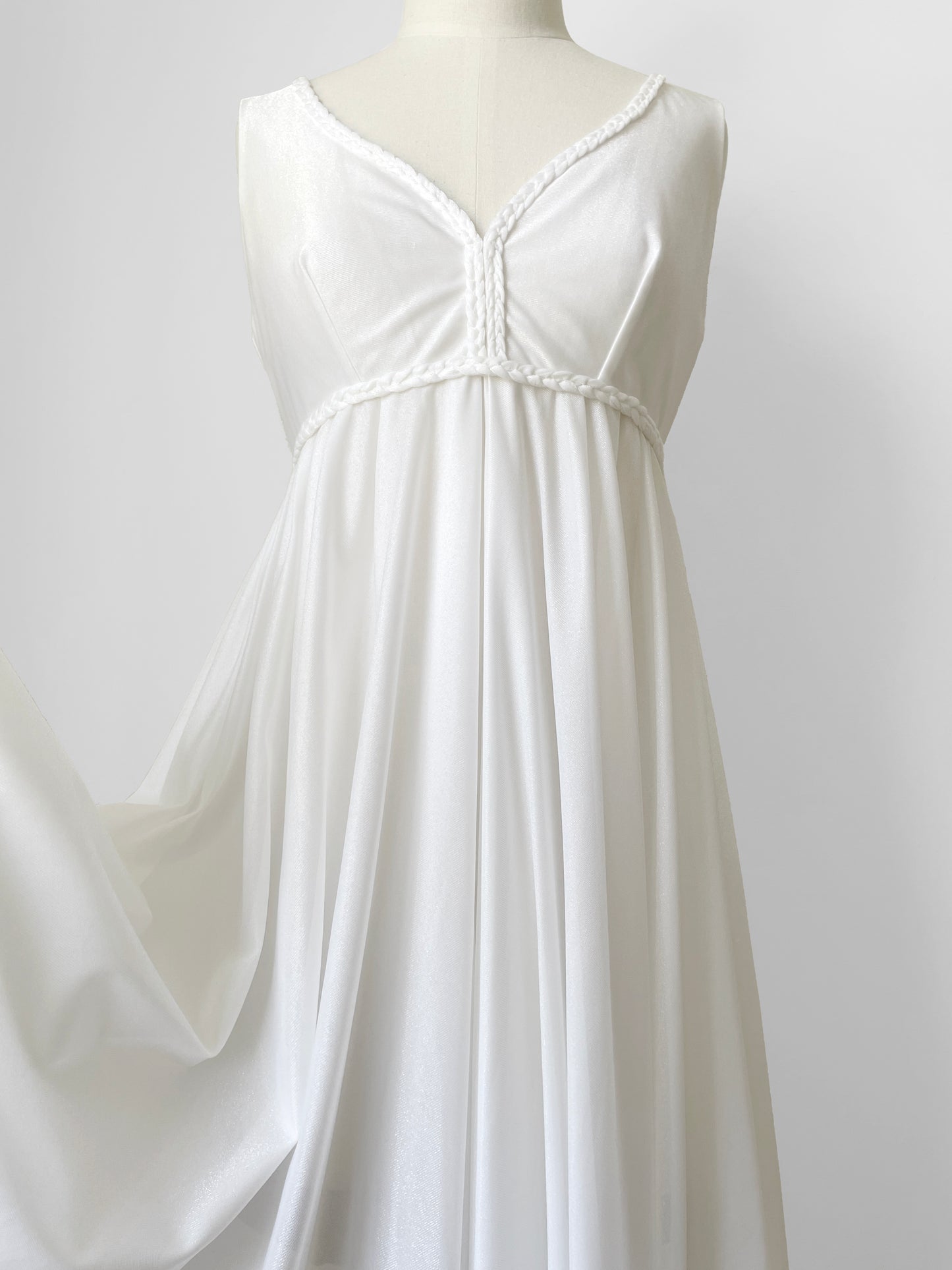 1970s White Wedding Day Nightgown Dress - S/M