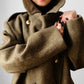 1950s EATON Co. Made in Canada Olive Green Military Quilted Heavy Double-Breasted Wool Gold Button Coat - Sz. M/L