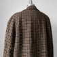 1950s Wool Houndstooth Plaid Double-Breasted Leather Button Jacket