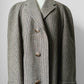 1950s - 1960s Beige Blue Wool Tweed Plaid Lined Overcoat - XL