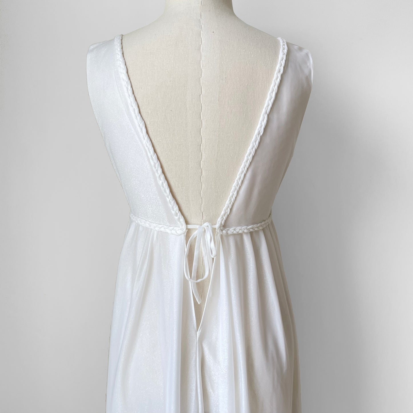 1970s White Wedding Day Nightgown Dress - S/M