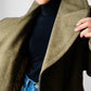 1950s EATON Co. Made in Canada Olive Green Military Quilted Heavy Double-Breasted Wool Gold Button Coat - Sz. M/L